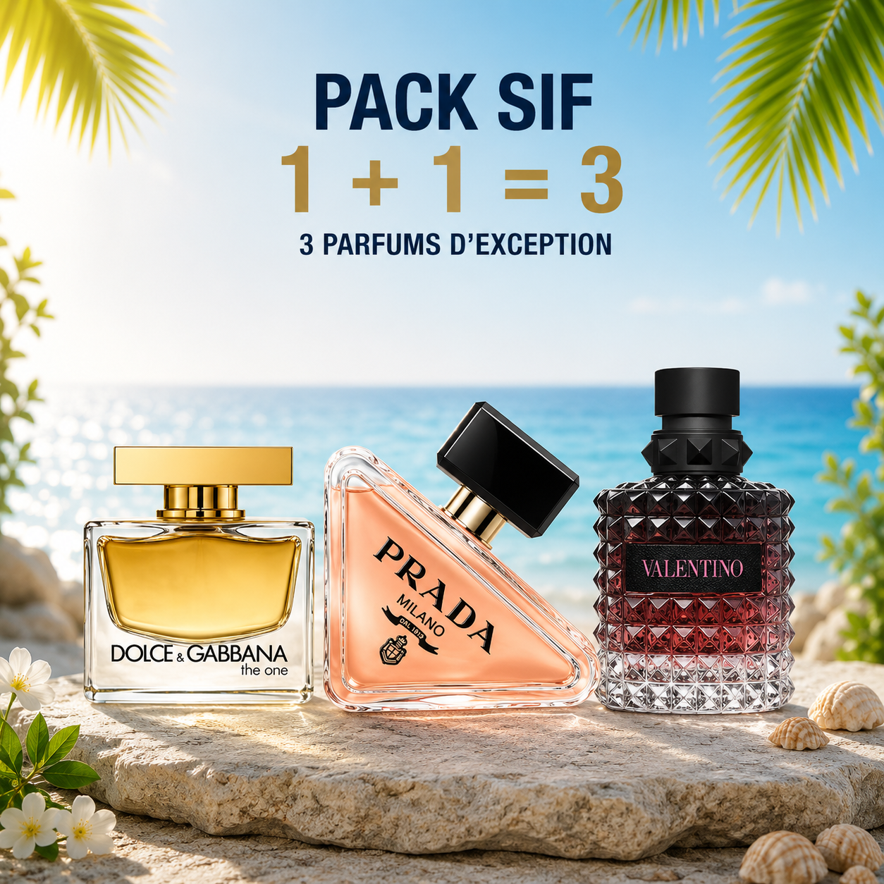 D&G the one 75 ml + Prada paradox 90ml + Donna intense 100ml Gratuite