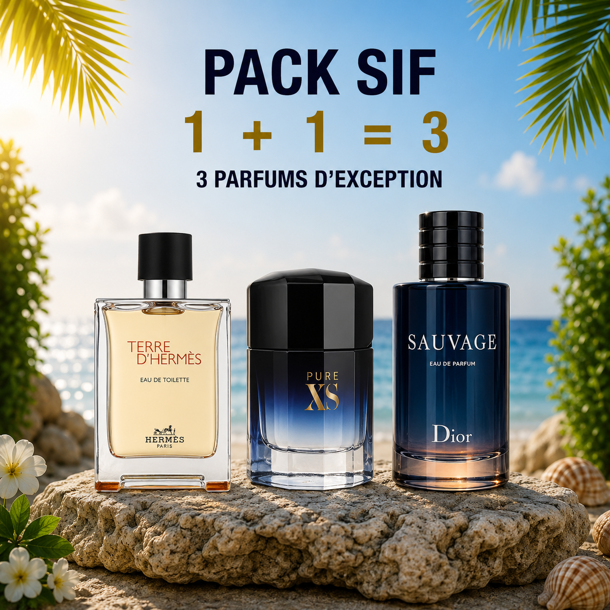 Terre d’hermes 100ml + Pure xs 100ml + Sauvage edp 100ml Gratuite