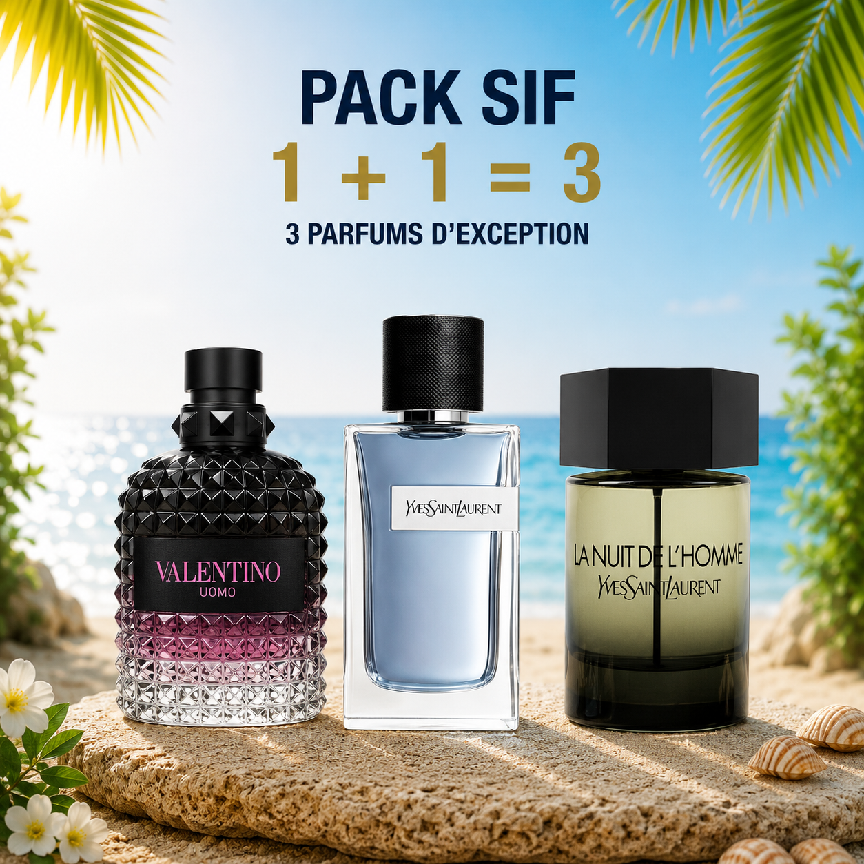 Born in roma intense 200ml + Y edt 100ml + La nuite de l’homme 100ml Gratuite