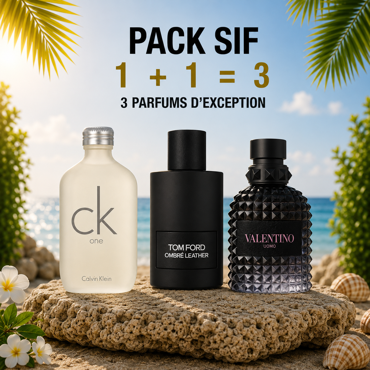 CK One 100ml + Ombre leather 100ml + Valentino Uomo Born in roma 100ml Gratuite