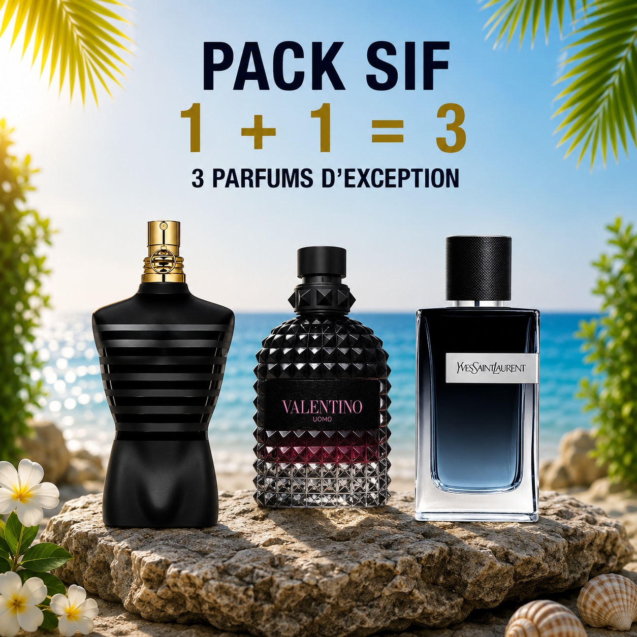 Le male le parfum 125 ml + Valentino uomo born in roma 100ml + Y edp 100ml Gratuite