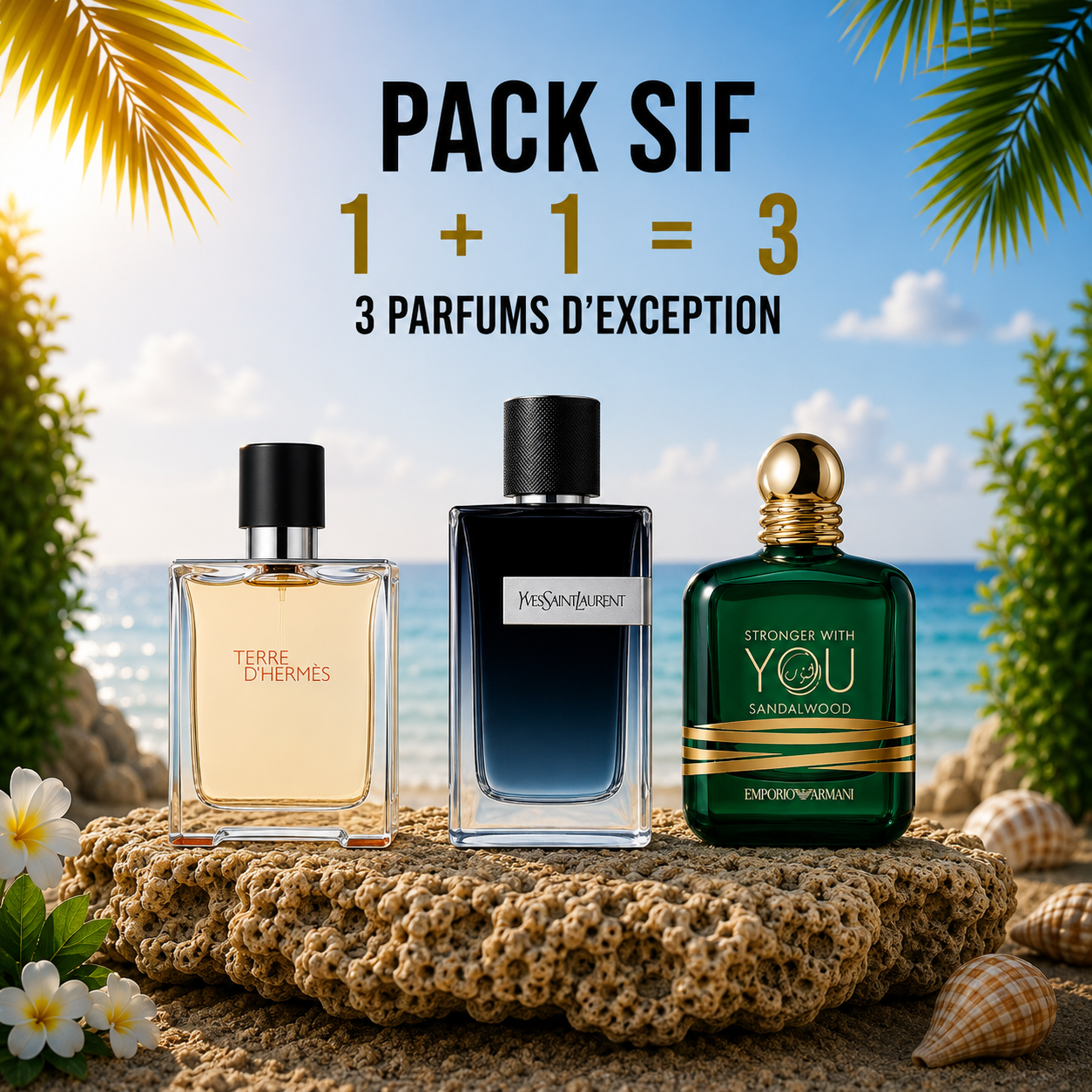 Terre d’hermes 100ml + Ysl Y edp 100ml + SWY sandalwood 100ml Gratuite