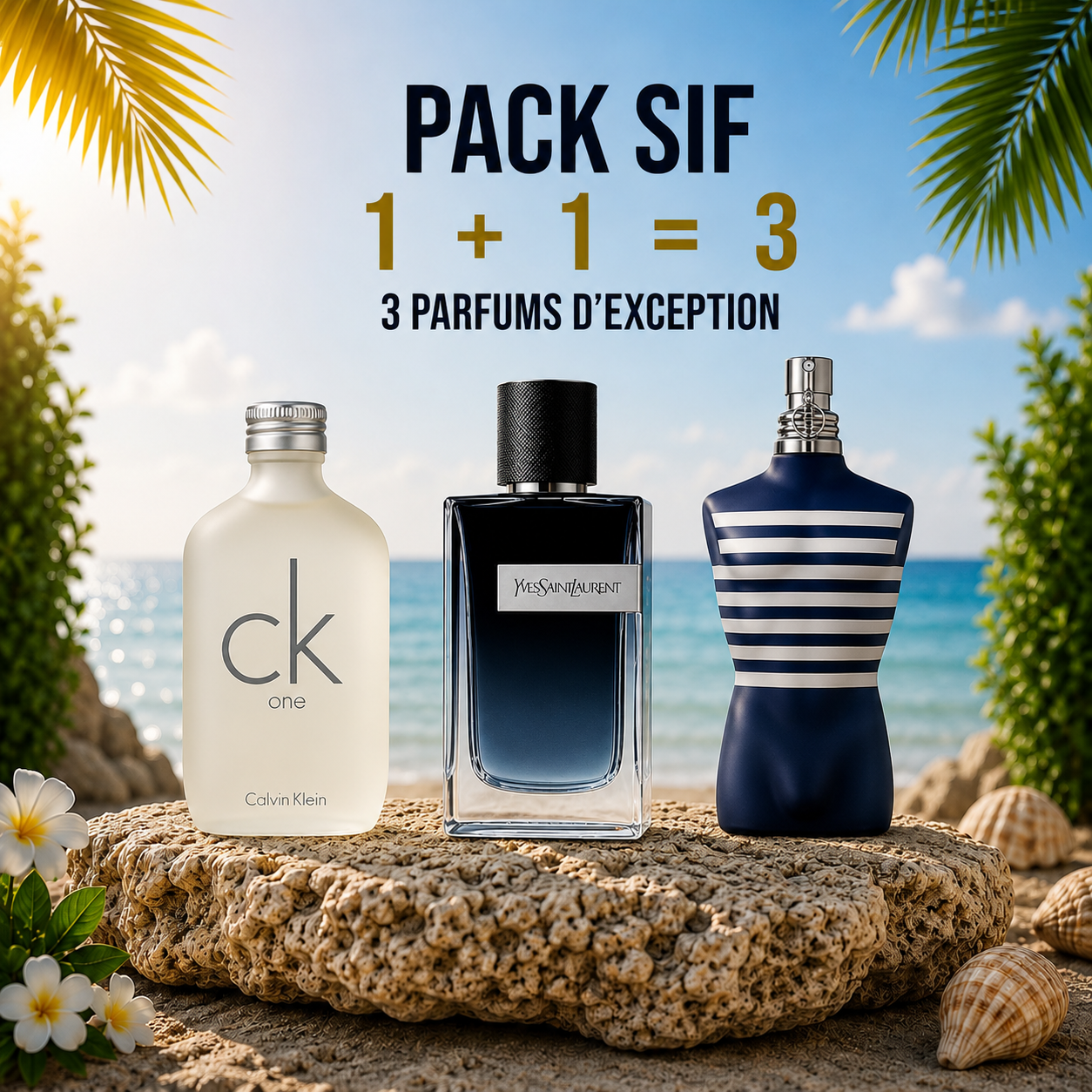 Ck one 100ml + Ysl Y edp 100ml + le male in the navy 125 ml Gratuite
