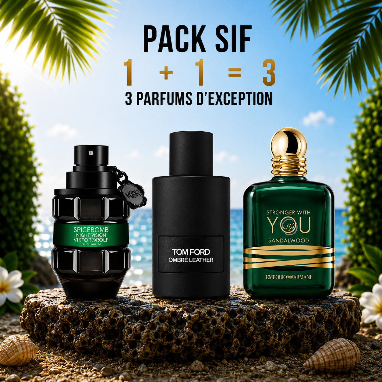 Spiceboomb 100ml + Tom ford ombre leather 100ml + SWY sandalwood 100ml Gratuite