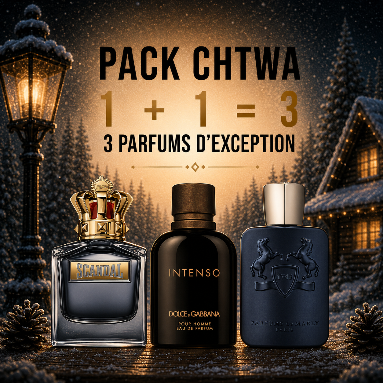 JPG Scandal 100ml + D&G intenso 100ml + Pdm layton 125ml Gratuite