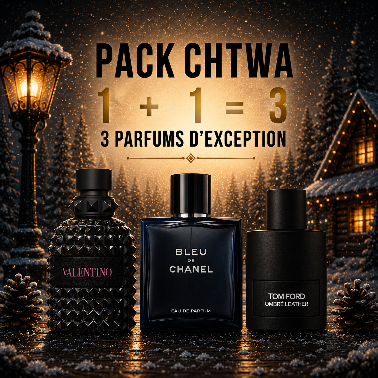 Valentino born in roma extradose 100ml + Bleu de chanel 100ml + Tom ford ombre leather 100ml Gratuite