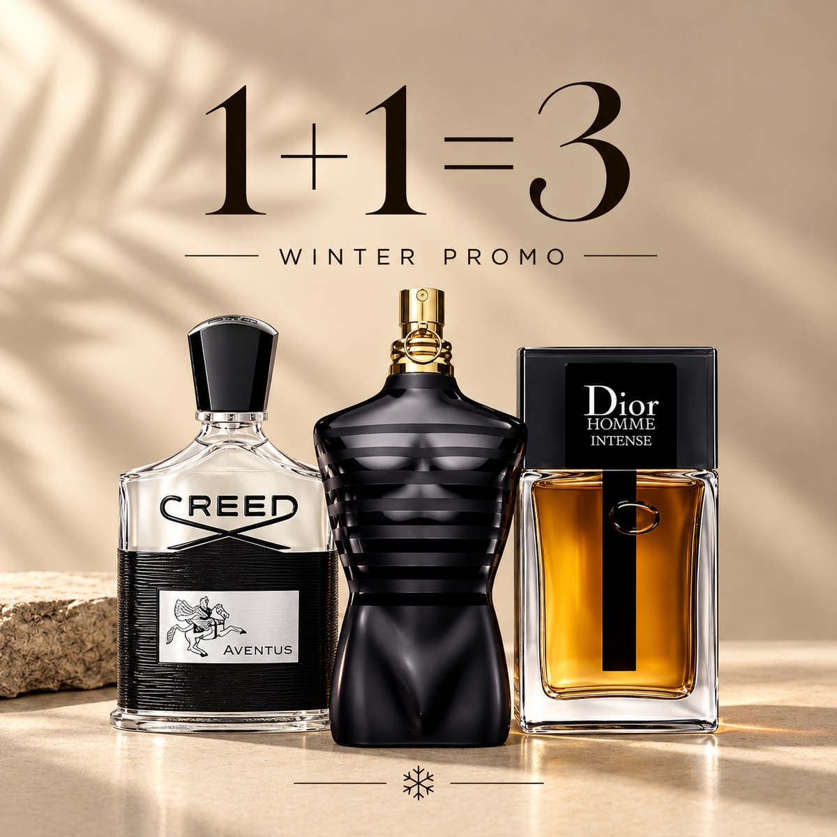 Creed aventus 120ml + le male le parfum 125ml + dior homme intense 100ml Gratuite