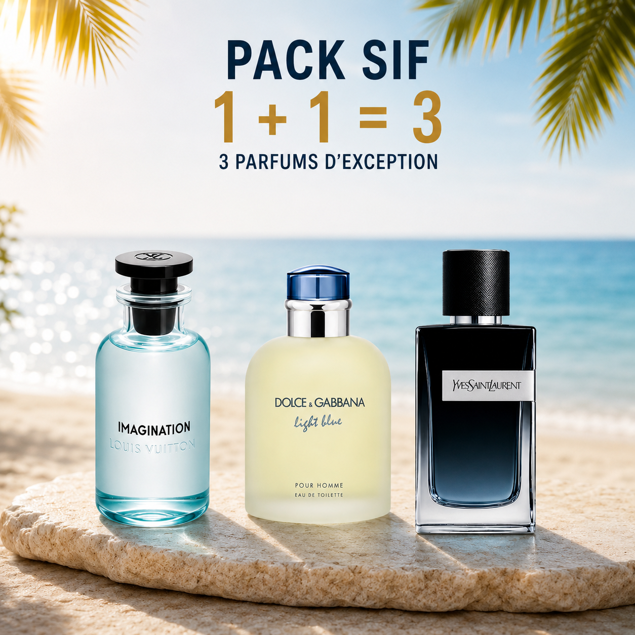 Lv Imagination 100ml + Light blue edt 200ml + Ysl Y 100ml Gratuite
