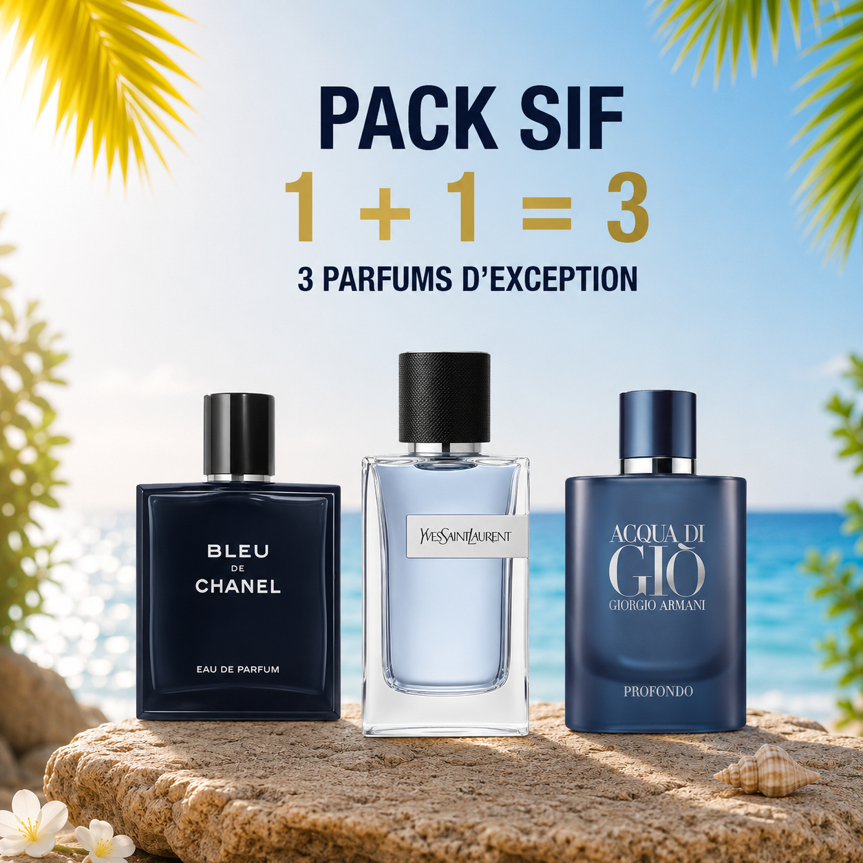 Blue de chanel edp 100ml + Y edt 100ml + Acqua di giò profondo 100ml Gratuite