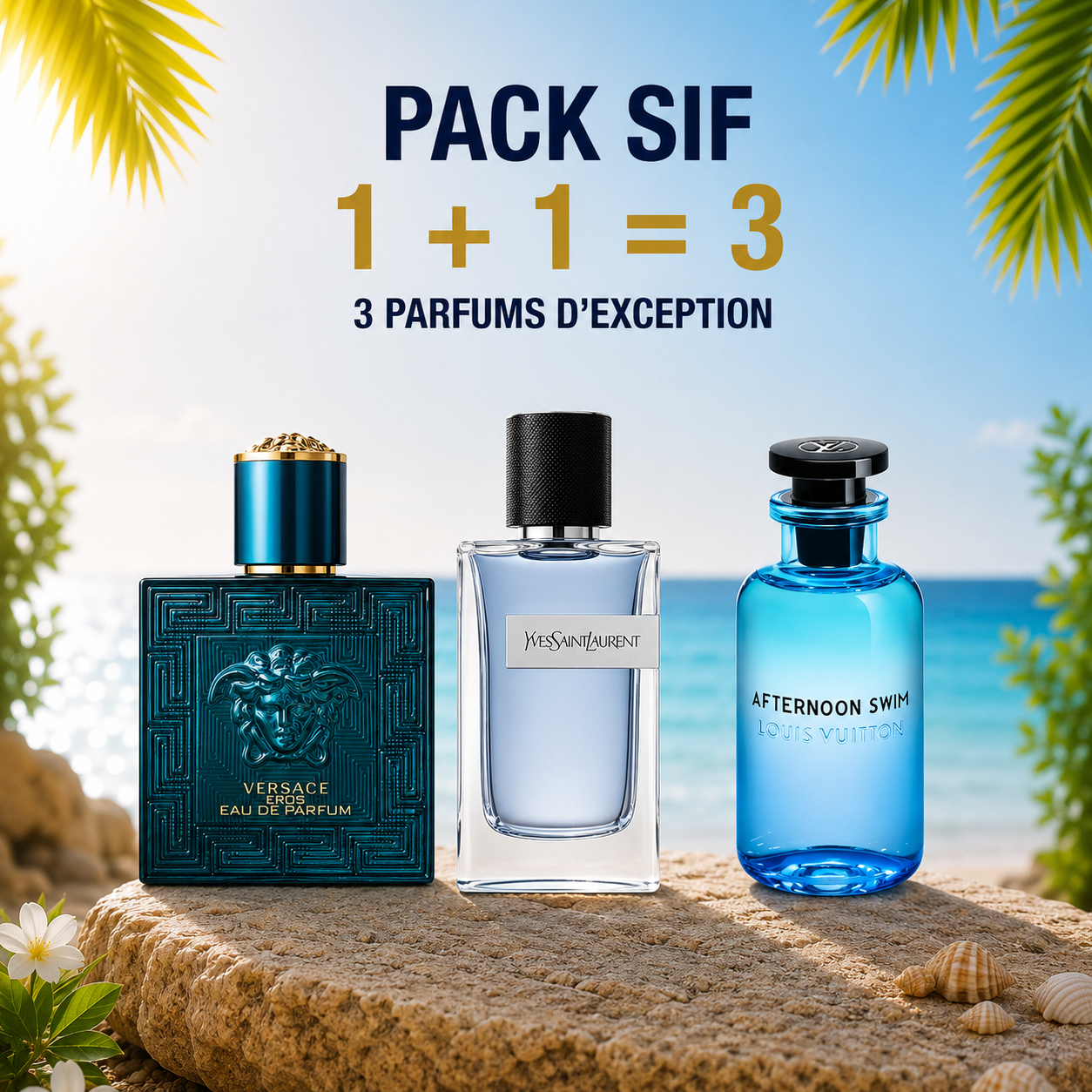 Versace eros 100ml + Y edt 100ml + Lv afternoon swim 100ml Gratuite