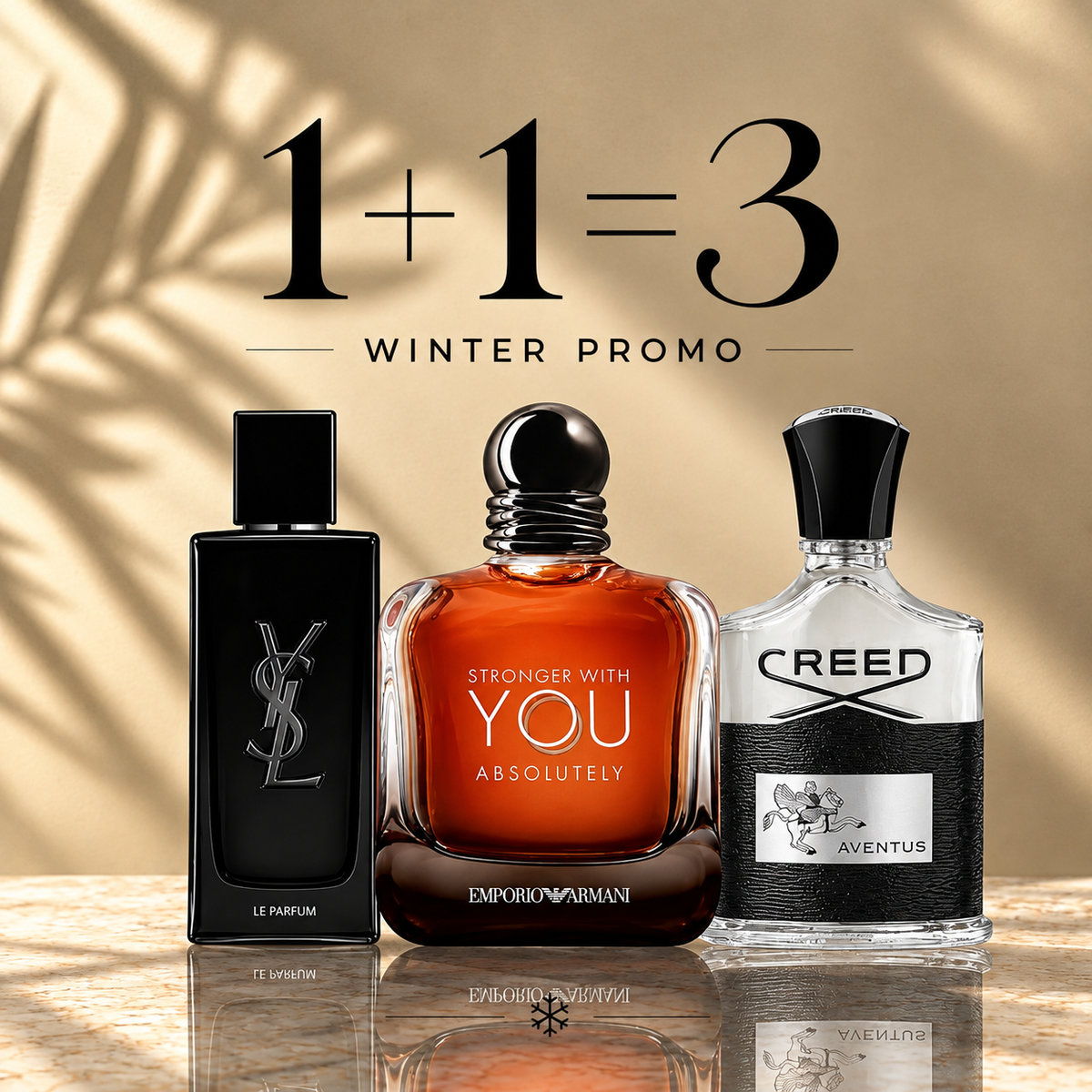 Ysl myslf le parfum 100ml + Swy absolutely 100ml + Creed aventus 120ml Gratuite