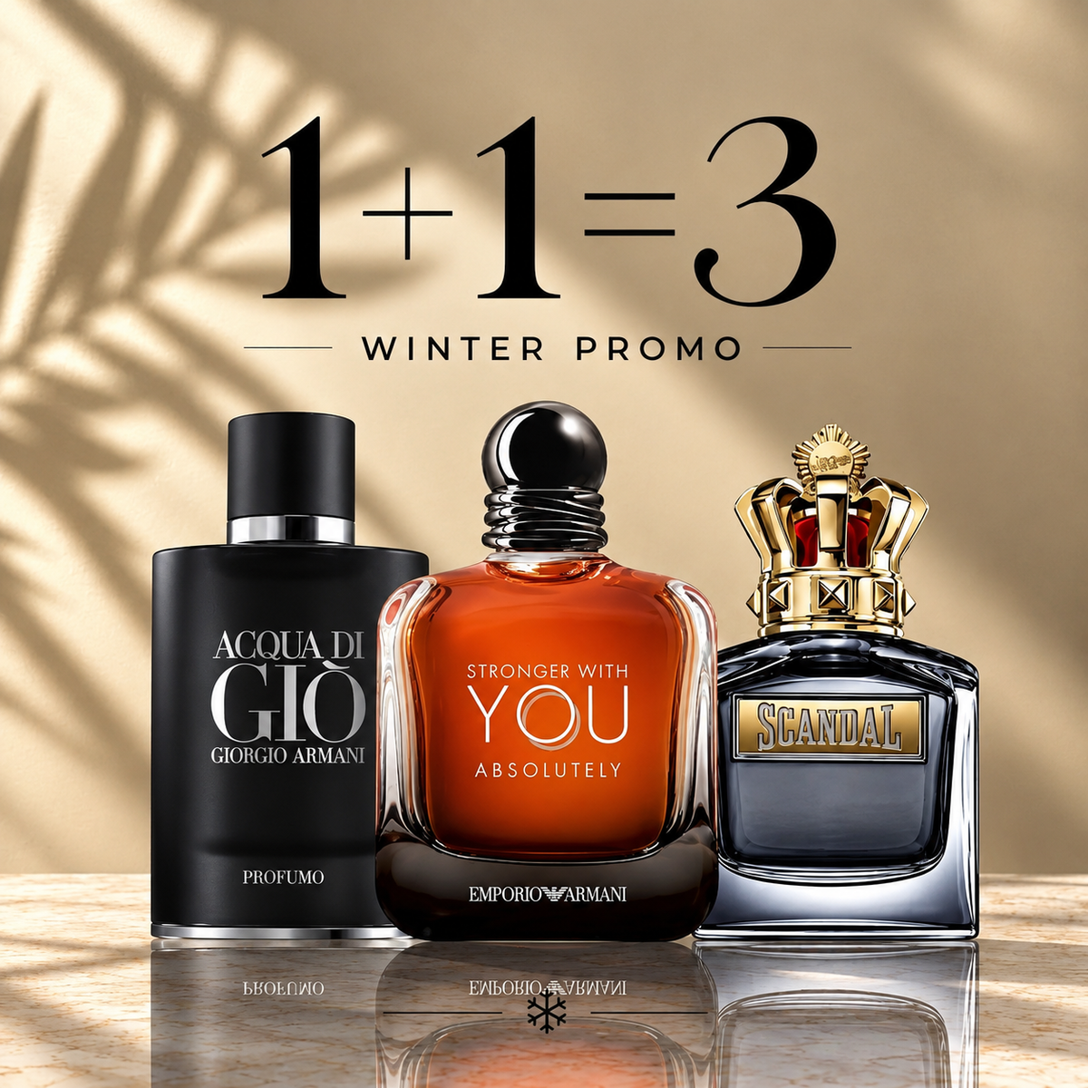 Acqua di giò profumo 100ml + Swy absolutely 100ml + Scandal 100ml Gratuite