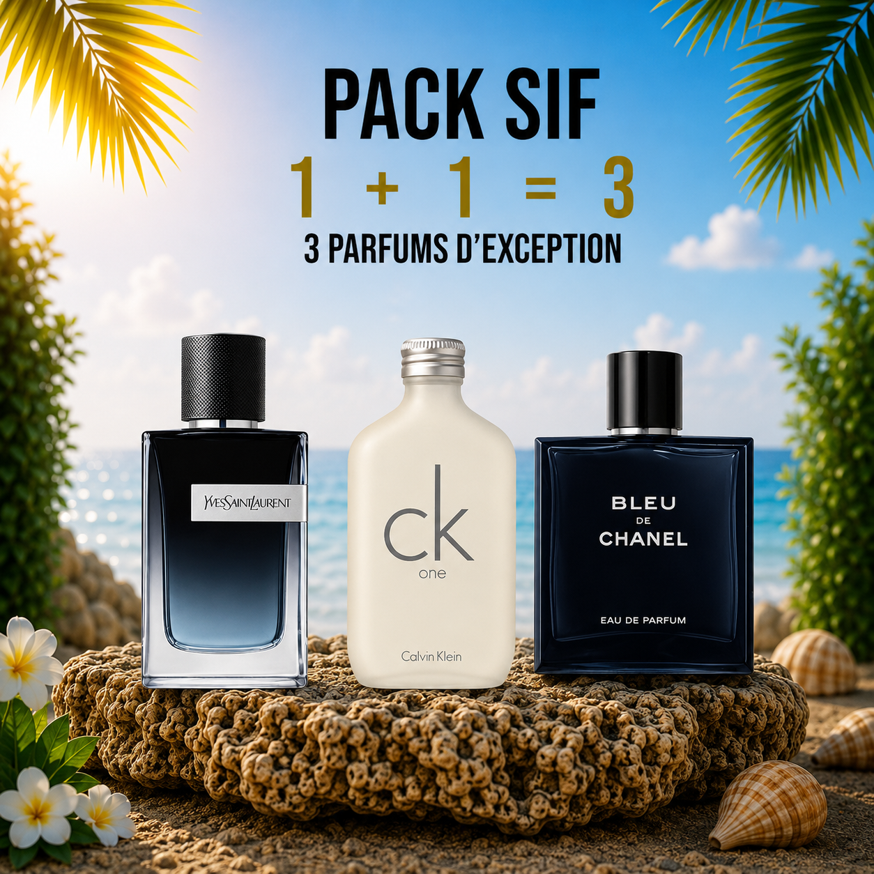 YSL Y edp 100ml + CK one 100ml + Blue de chanel edp 100 ml Gratuite